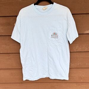 Comfort Colors Light Blue Pocket Tee “Ride the Ozarks” size medium